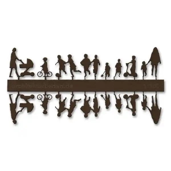 Figurenset Kinder, 1:100, dunkelbraunaus Laserkarton, 16 Stück Top-Preis